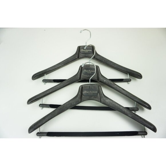 Sartorio Napoli Black Composite Set of 3 Hangers